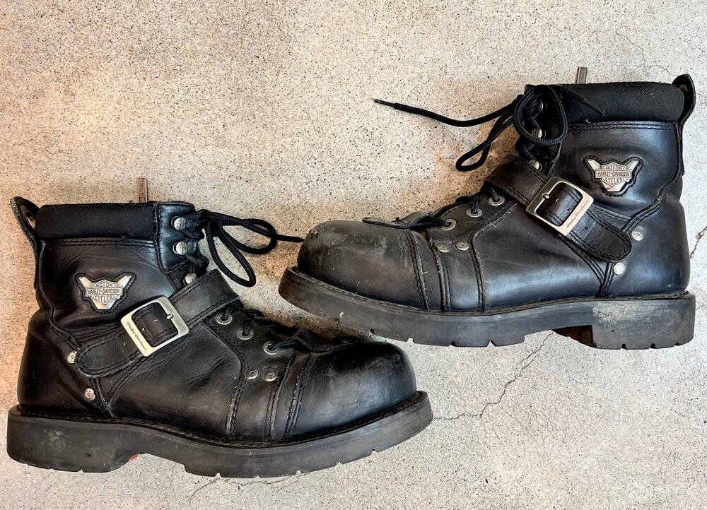 Harley-Davidson Men's Brake Buckle Leather Motorcycle Boots Black D91684 Sz 12